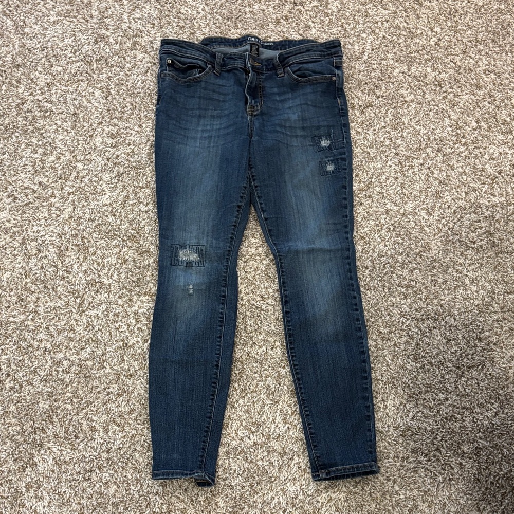 GAP Women's Midnight Blue Ripped Skinny Jeans